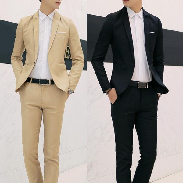 men's suits & blazers set suit men long sleeve button lapel business casual pocket two-piece wedding party for bridegroom, White;black
men's suits & blazers set suit men long sleeve button lapel business casual pocket two-piece wedding party for bridegroom, White;black