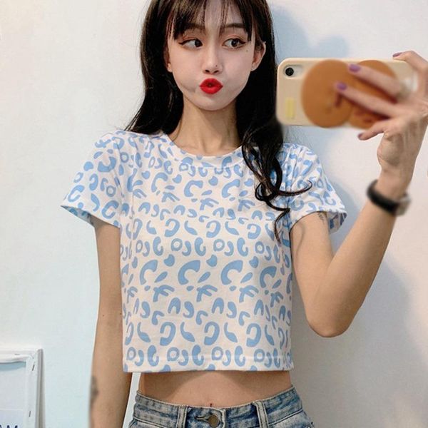 women's t-shirt 2021 harajuku fashion tie-dye slim short paragraph korean short-sleeved leopard summer leisure seven small f, White
women's t-shirt 2021 harajuku fashion tie-dye slim short paragraph korean short-sleeved leopard summer leisure seven small f, White