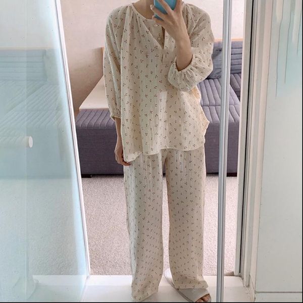 pajama set shivering cherry print womens sleepwears pastoral comfortable homewear long sleeve pants pijama casual loose sleepwear 2pcs s144, Black;red
pajama set shivering cherry print womens sleepwears pastoral comfortable homewear long sleeve pants pijama casual loose sleepwear 2pcs s144, Black;red