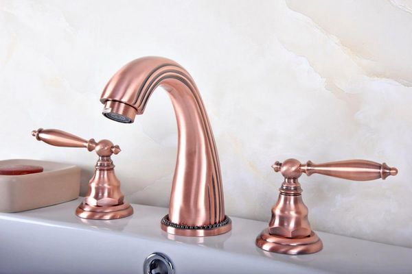 bathroom sink faucets antique red copper vanity 3-hole two handles widespread faucet trg082
bathroom sink faucets antique red copper vanity 3-hole two handles widespread faucet trg082