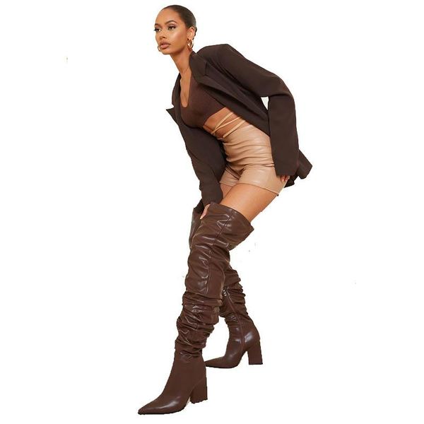 boots 2021 sexythick high heel pointed toe pleated over the knee women autumn winter brown women's shoes plus size 36-42, Black
boots 2021 sexythick high heel pointed toe pleated over the knee women autumn winter brown women's shoes plus size 36-42, Black