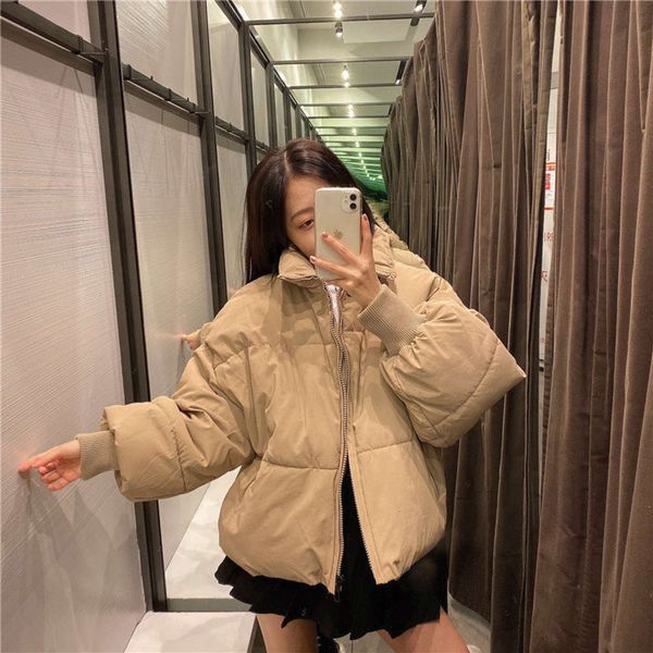 down cotton jacket autumn and winter trend fluffy feeling loose short bread jacket women's, Black
down cotton jacket autumn and winter trend fluffy feeling loose short bread jacket women's, Black