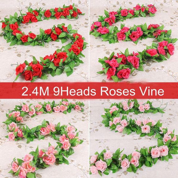 decorative flowers & wreaths 2.4m 9heads artificial silk roses vine wedding birthday party decor rattan flower wall hanging fake with green
decorative flowers & wreaths 2.4m 9heads artificial silk roses vine wedding birthday party decor rattan flower wall hanging fake with green