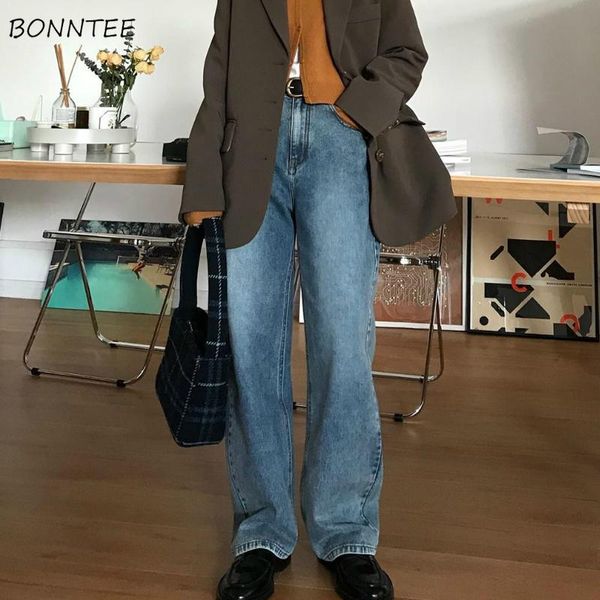women retro high waist straight jeans large size 4xl korean style loose all-match vintage ulzzang stylish slim wide leg trousers women', Blue
women retro high waist straight jeans large size 4xl korean style loose all-match vintage ulzzang stylish slim wide leg trousers women', Blue