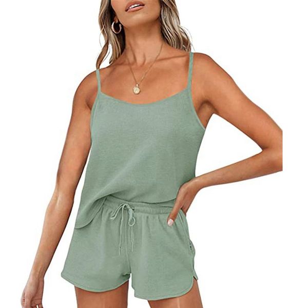 women solid casual tracksuits two piece sets sleeveless shorts suits sleepwear female summer leisure outfits pajama set women's, Gray
women solid casual tracksuits two piece sets sleeveless shorts suits sleepwear female summer leisure outfits pajama set women's, Gray
