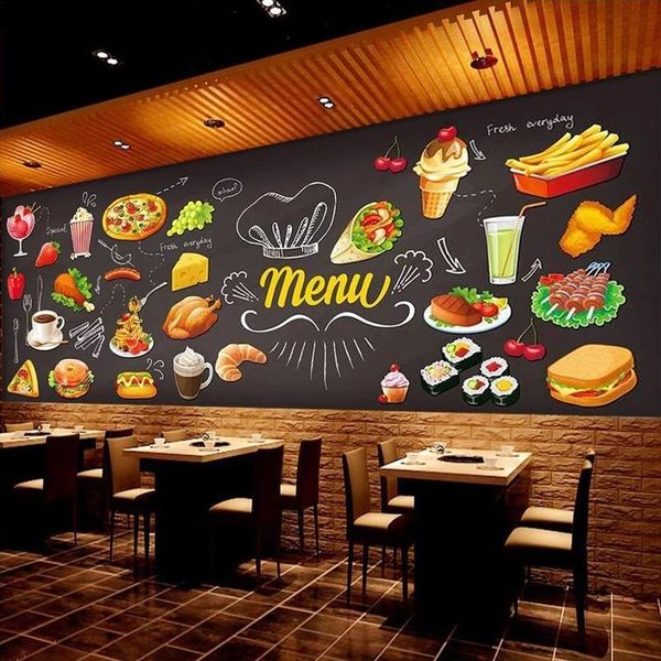 personalized blackboard graffiti 3d mural wallpaper cake shop cafe hamburger restaurant po self adhesive wallpapers
personalized blackboard graffiti 3d mural wallpaper cake shop cafe hamburger restaurant po self adhesive wallpapers
