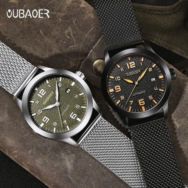 mens automatic watches mechanical watch army green waterproof date steel mesh strap wristwatch male clock wristwatches, Slivery;brown
mens automatic watches mechanical watch army green waterproof date steel mesh strap wristwatch male clock wristwatches, Slivery;brown