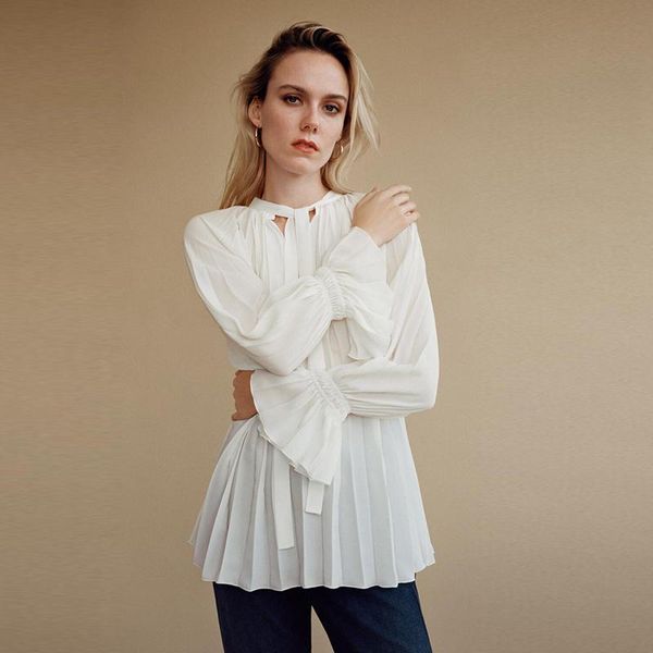 women's t-shirt olomm bow long-sleeve pleated shirts for female spring o-neck lace long-shirt 2021 fashion british elastic cuffs women, White
women's t-shirt olomm bow long-sleeve pleated shirts for female spring o-neck lace long-shirt 2021 fashion british elastic cuffs women, White