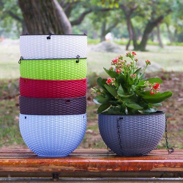 other garden supplies 1pc thick hanging basket imitation rattan flower pot plastic round resin planter for indoor outdoor
other garden supplies 1pc thick hanging basket imitation rattan flower pot plastic round resin planter for indoor outdoor
