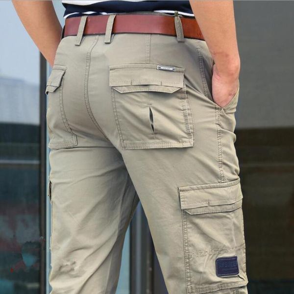 

women's pants & capris 2021 men's multi-pocket overalls man autumn winter casual brand cotton loose cargo trousers w2282, Black;white
