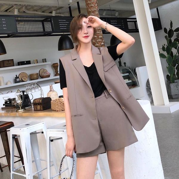 two piece dress women sets commuter street four suit jacket long waistcoat summer wear casual suits, White
two piece dress women sets commuter street four suit jacket long waistcoat summer wear casual suits, White