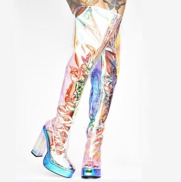fashion night club transparent thigh-high boots for arrive designer plus size 34-46 women knee, Black
fashion night club transparent thigh-high boots for arrive designer plus size 34-46 women knee, Black
