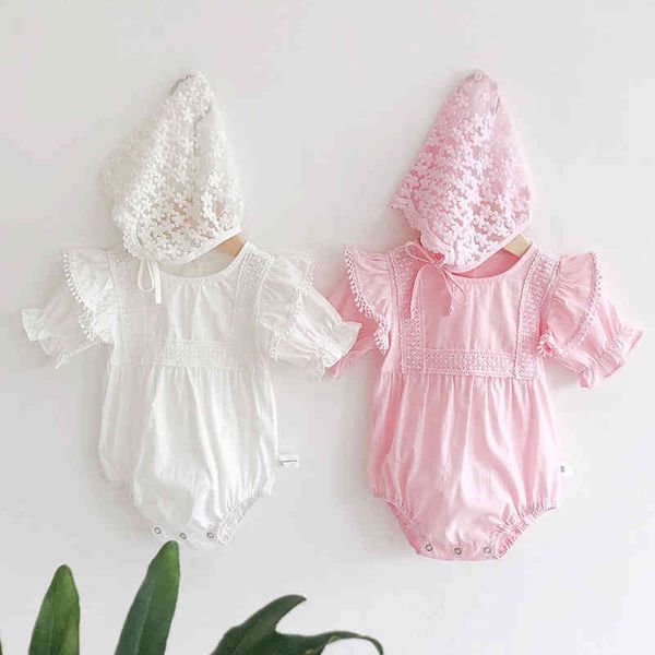 summer baby bodysuits ruffle collar infant 0-2yrs clothes sleeveless girls one piece with hat 210429, Blue
summer baby bodysuits ruffle collar infant 0-2yrs clothes sleeveless girls one piece with hat 210429, Blue