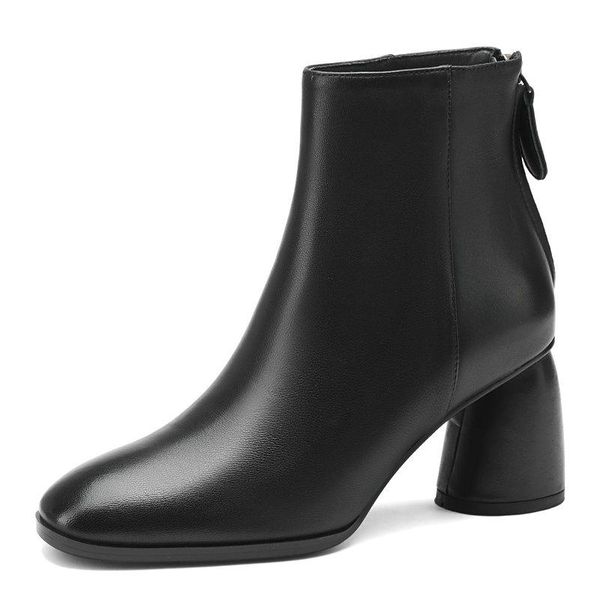 boots basic high heels concise women ankle genuine leather back zipper thick office ladies casual shoes woman autumn, Black
boots basic high heels concise women ankle genuine leather back zipper thick office ladies casual shoes woman autumn, Black