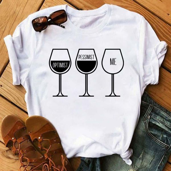 women's t-shirt funny wine glass short sleeve ladies kawaii harajuku 90s loose girl top, White
women's t-shirt funny wine glass short sleeve ladies kawaii harajuku 90s loose girl top, White