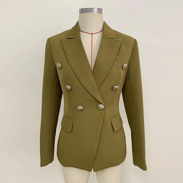 high-end european and american explosion models double-breasted metal lion head buckle classic slim blazer(army green), White;black
high-end european and american explosion models double-breasted metal lion head buckle classic slim blazer(army green), White;black
