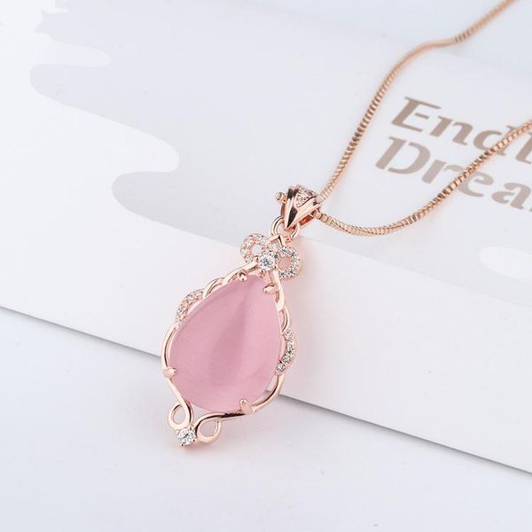 pendant necklaces korean style plated necklace women's natural pink crystal rose quartz gold clavicle chain jewelry wholesale, Silver
pendant necklaces korean style plated necklace women's natural pink crystal rose quartz gold clavicle chain jewelry wholesale, Silver