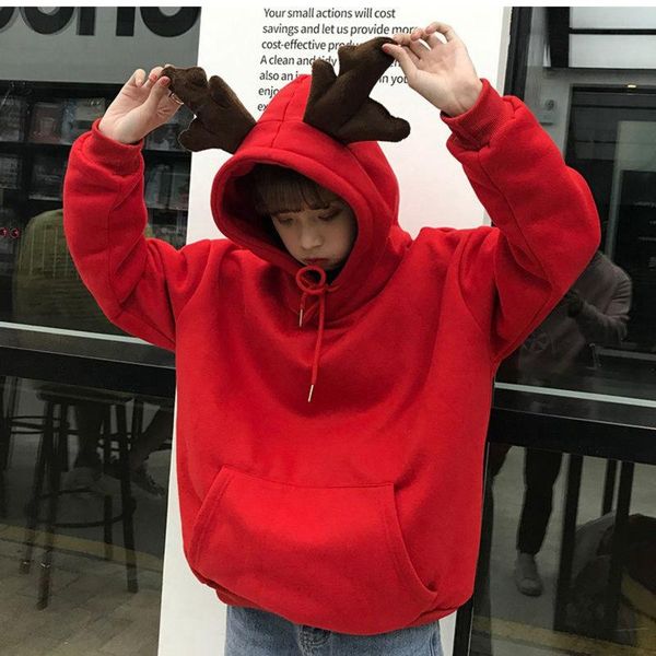 women's hoodies & sweatshirts autumn winter christmas warm soft hooded sweatershirt korean style antlers cute design 113, Black
women's hoodies & sweatshirts autumn winter christmas warm soft hooded sweatershirt korean style antlers cute design 113, Black