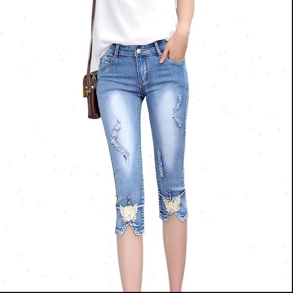 summer skinny denim capris fashion womens jean mid waist casual ripped hole calf length pant ladies pencil jeans mujer, Blue
summer skinny denim capris fashion womens jean mid waist casual ripped hole calf length pant ladies pencil jeans mujer, Blue