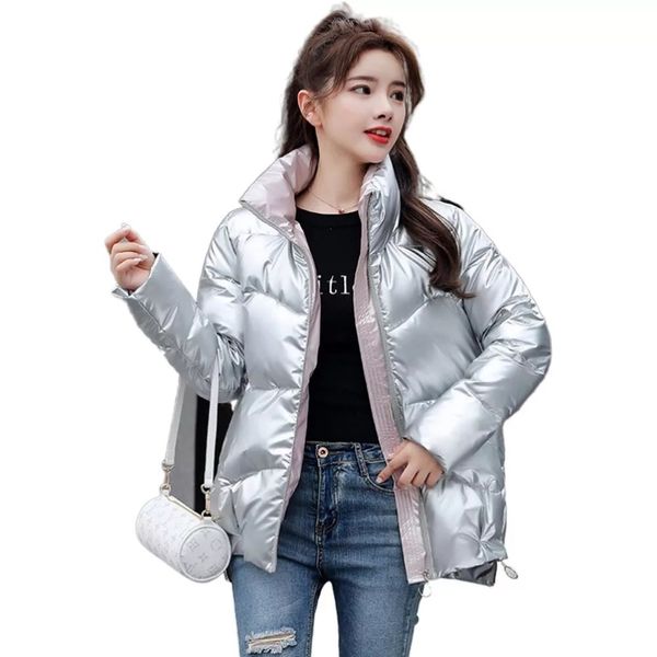 women's wool & blends autumn winter coats fashion silver stand collar parkas cotton jacket female pockets clothes warm padded oute, Black
women's wool & blends autumn winter coats fashion silver stand collar parkas cotton jacket female pockets clothes warm padded oute, Black