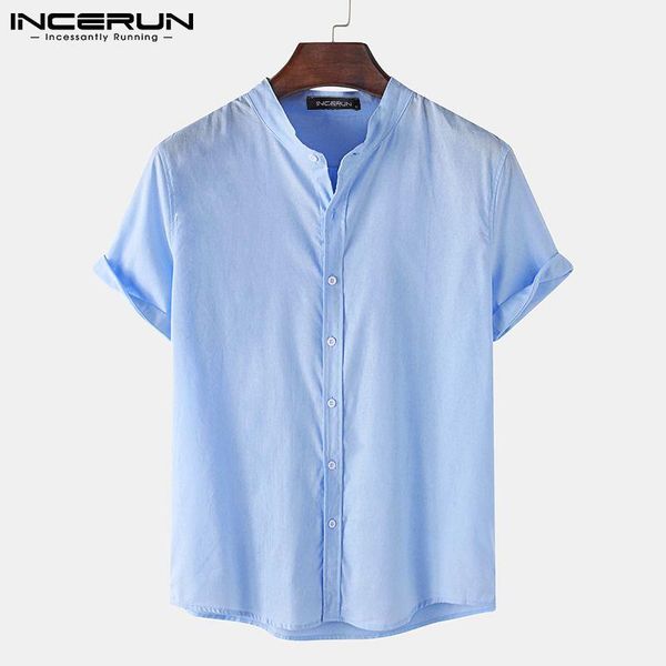 men's casual shirts incerun korean style 2021 fashion handsome short sleeve blouse stand collar short-sleeved shirt s-3xl, White;black
men's casual shirts incerun korean style 2021 fashion handsome short sleeve blouse stand collar short-sleeved shirt s-3xl, White;black