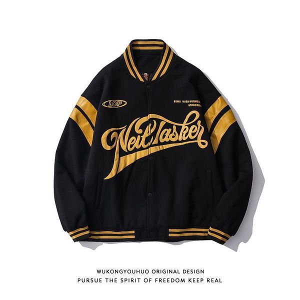 men's jackets american vintage varsity men letter print baseball uniform male clothes streetwear loose casual harajuku bomber jacket, Black;brown
men's jackets american vintage varsity men letter print baseball uniform male clothes streetwear loose casual harajuku bomber jacket, Black;brown
