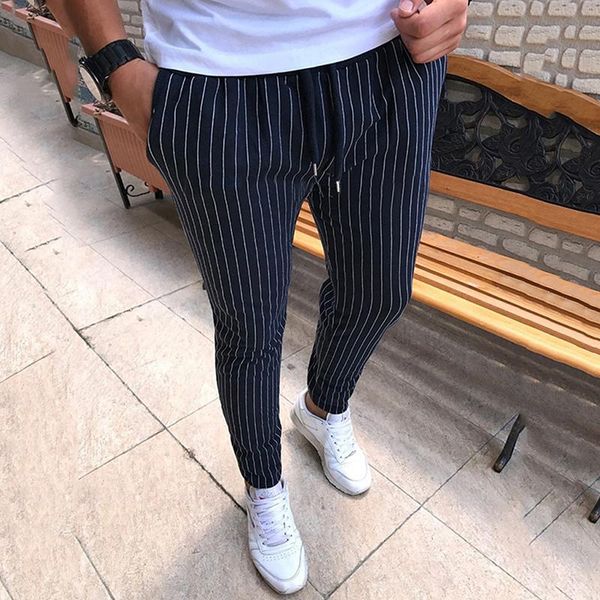 men's pants striped pencil mens casual drawstring trousers male street fashion breathable all-match, Black
men's pants striped pencil mens casual drawstring trousers male street fashion breathable all-match, Black