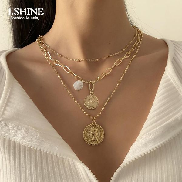 chains jshine 3pcs/set multilayer portrait coin pendant necklace for women beach boho gothic beaded chain clavicle fashion jewelry, Silver
chains jshine 3pcs/set multilayer portrait coin pendant necklace for women beach boho gothic beaded chain clavicle fashion jewelry, Silver