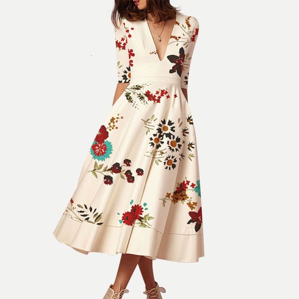 black and white fashion floral woman spring summer middle half sleeve v neck boho maxi dresses office lady vestido, Black;gray
black and white fashion floral woman spring summer middle half sleeve v neck boho maxi dresses office lady vestido, Black;gray