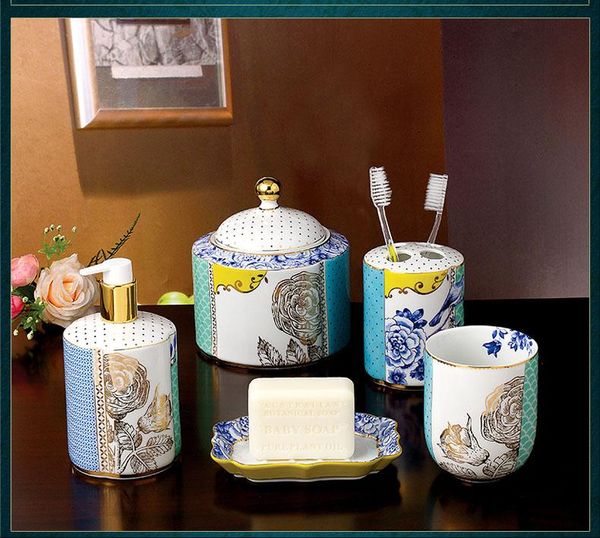 classical painting ceramic bathroom accessories set toothpaste holder bath lotion bottle mouth cup bone porcelain supplies accessory
classical painting ceramic bathroom accessories set toothpaste holder bath lotion bottle mouth cup bone porcelain supplies accessory