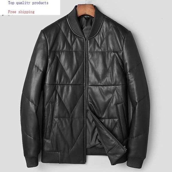 men's leather & faux jacket men duck down winter 2021 genuine sheepskin coat baseball chaqueta hombre 81t0066 yy270, Black
men's leather & faux jacket men duck down winter 2021 genuine sheepskin coat baseball chaqueta hombre 81t0066 yy270, Black
