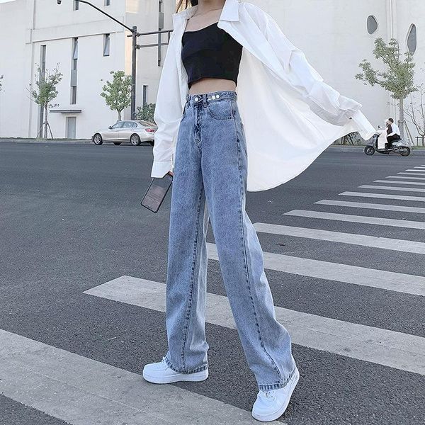 women's jeans cgc 2021 vintage high waist woman straight wide leg denim pants casual loose harajuku female washed trousers, Blue
women's jeans cgc 2021 vintage high waist woman straight wide leg denim pants casual loose harajuku female washed trousers, Blue