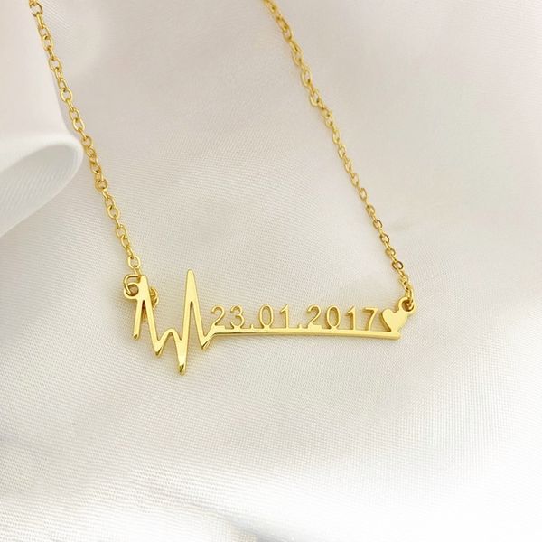 huhui custom of birth necklace personalized heartbeat pendant anniversary date stainless steel women jewelry birthday gifts, Silver
huhui custom of birth necklace personalized heartbeat pendant anniversary date stainless steel women jewelry birthday gifts, Silver