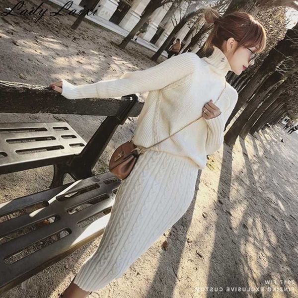 autumn winter twist knitted 2 piece set skirt suit women long sleeve turtleneck pullover sweater + split pencil 210529, White
autumn winter twist knitted 2 piece set skirt suit women long sleeve turtleneck pullover sweater + split pencil 210529, White