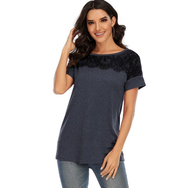 summer t-shirt for women fashion lace splicing mujer tees drop shoulder tee streetwear loose casual femme chic women's, White
summer t-shirt for women fashion lace splicing mujer tees drop shoulder tee streetwear loose casual femme chic women's, White
