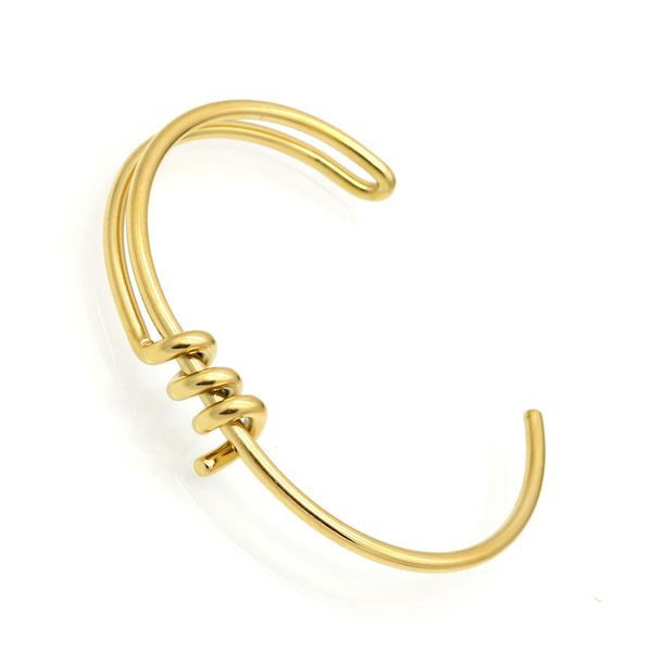 simple handmade fashion knot bracelet stainless steel trendy jewelry gold-color cuff bracelets & bangles for women rock bijoux, White
simple handmade fashion knot bracelet stainless steel trendy jewelry gold-color cuff bracelets & bangles for women rock bijoux, White