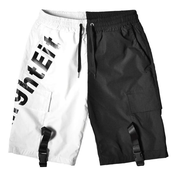men's shorts men cargo 2021 summer patchwork male casual elastic waist pockets ribbons hip hop street short, White;black
men's shorts men cargo 2021 summer patchwork male casual elastic waist pockets ribbons hip hop street short, White;black