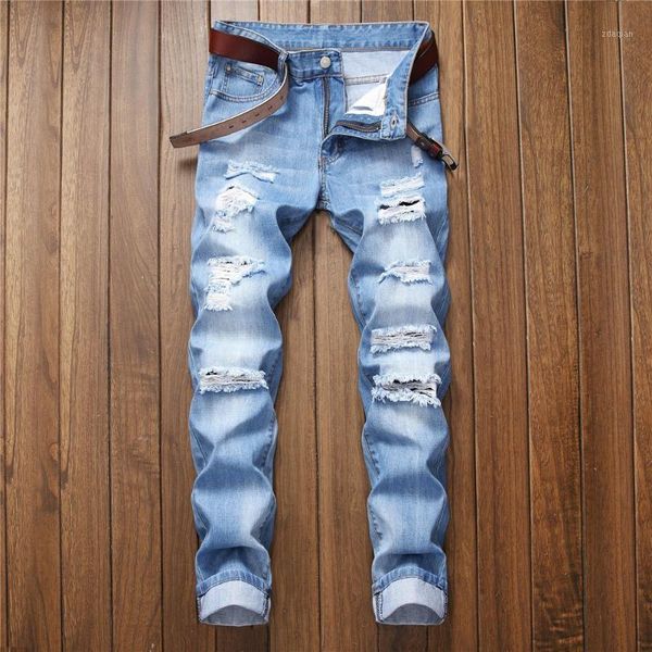 men's jeans cool ripped straight leg slim fit jean pants vintage style non-stretch male denim trousers winter spring regular, Blue
men's jeans cool ripped straight leg slim fit jean pants vintage style non-stretch male denim trousers winter spring regular, Blue