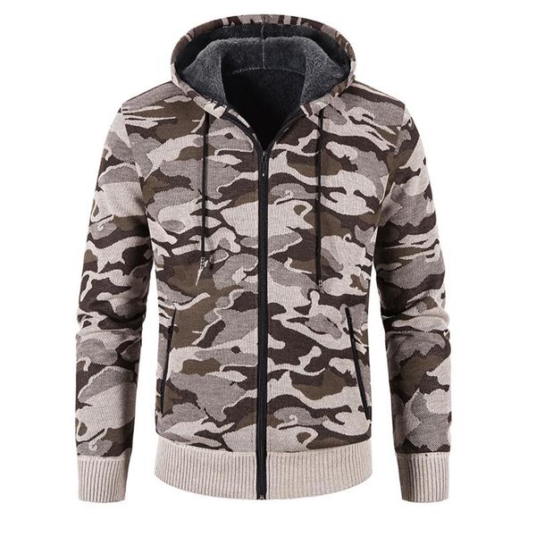 men's jackets 2021 winter long sleeved plus velvet camouflage hooded sweater thick keep warm cardigan jacket clothing, Black;brown
men's jackets 2021 winter long sleeved plus velvet camouflage hooded sweater thick keep warm cardigan jacket clothing, Black;brown