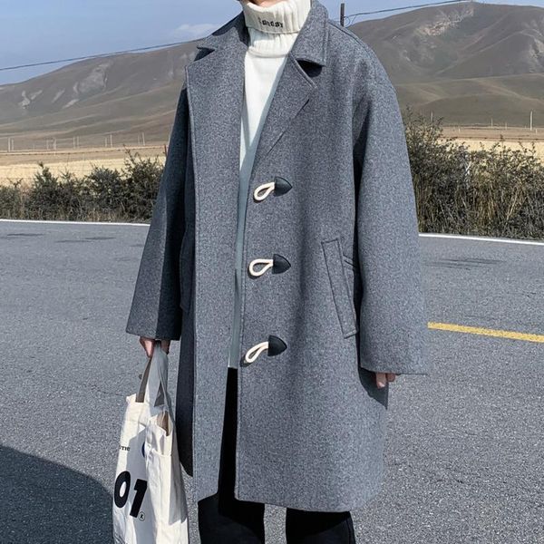 men's wool & blends winter thick woolen coat men warm fashion oversized long jacket korean loose trench mens overcoat m-2xl, Black
men's wool & blends winter thick woolen coat men warm fashion oversized long jacket korean loose trench mens overcoat m-2xl, Black