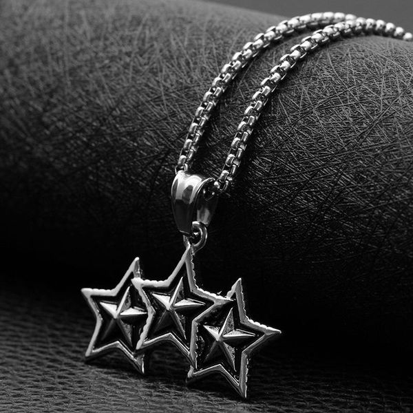 pendant necklaces fashion titanium steel necklace men's stainless personality pentagram, Silver
pendant necklaces fashion titanium steel necklace men's stainless personality pentagram, Silver