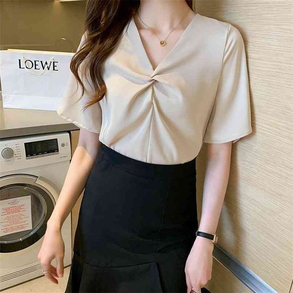 stylish v neck shirts women summer short sleeve loose white blouse female gentle elegant office ladies workwear 210601
stylish v neck shirts women summer short sleeve loose white blouse female gentle elegant office ladies workwear 210601