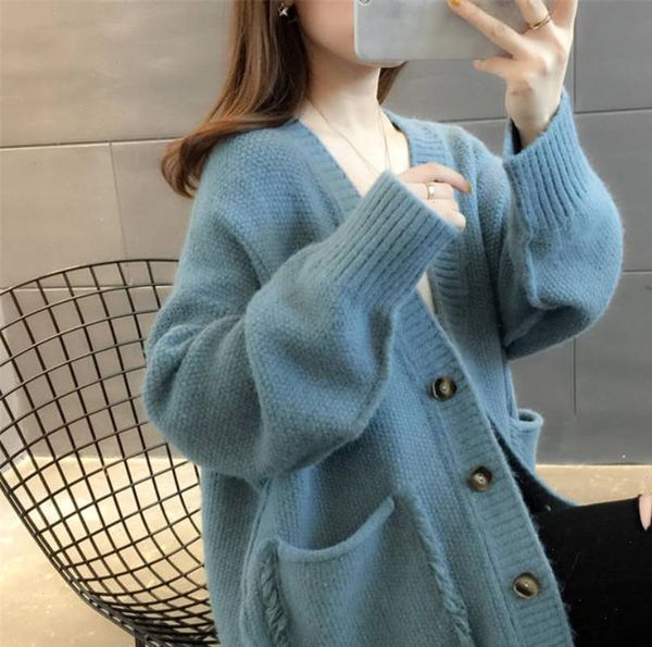 women sweater cardigan simple casual knitted jacket spring autumn v neck black pink loose basic plus size female coat, White;black
women sweater cardigan simple casual knitted jacket spring autumn v neck black pink loose basic plus size female coat, White;black