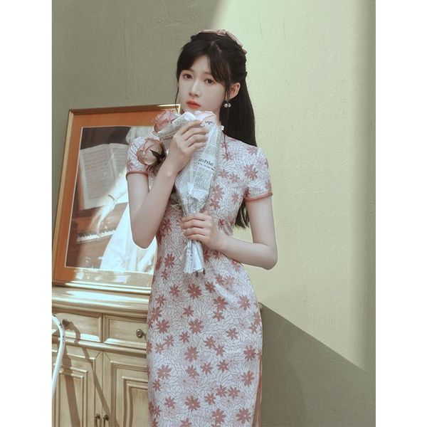 chinese traditional costumes pink print rayon cheongsam women tight bodycon high split dress vestidos ethnic clothing, Red
chinese traditional costumes pink print rayon cheongsam women tight bodycon high split dress vestidos ethnic clothing, Red