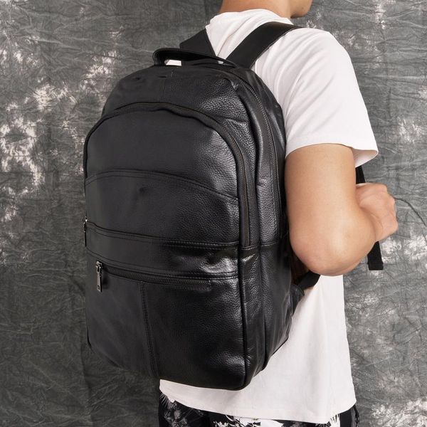 backpack quality leather heavy duty design men travel casual daypack black fashion knapsack college school 17" lapbag bb333
backpack quality leather heavy duty design men travel casual daypack black fashion knapsack college school 17" lapbag bb333