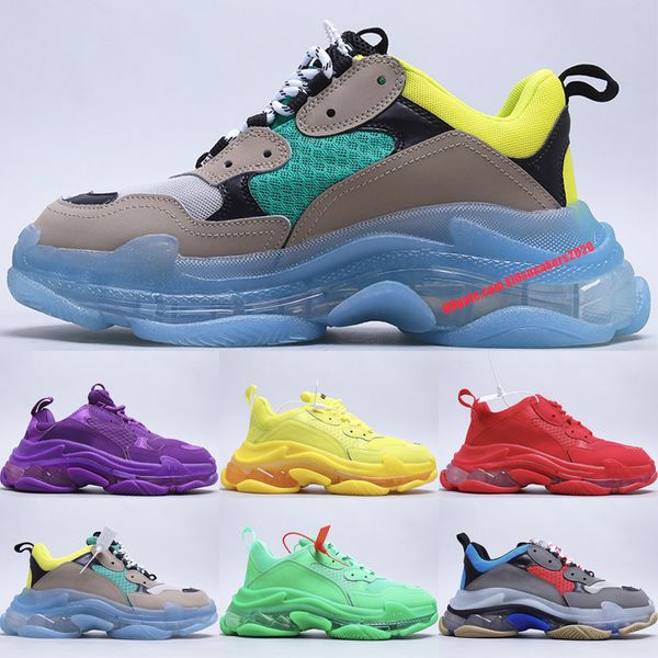 women men triple s casual designer shoes fashion deep purple red clear sole neon green grey red blue fluo yellow curry crystal bottom luxury, Black
women men triple s casual designer shoes fashion deep purple red clear sole neon green grey red blue fluo yellow curry crystal bottom luxury, Black