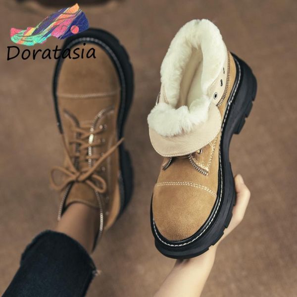 boots brand cow suede leather leisure chic skidproof shoelaces shearling ankle booties casual shoes women, Black
boots brand cow suede leather leisure chic skidproof shoelaces shearling ankle booties casual shoes women, Black