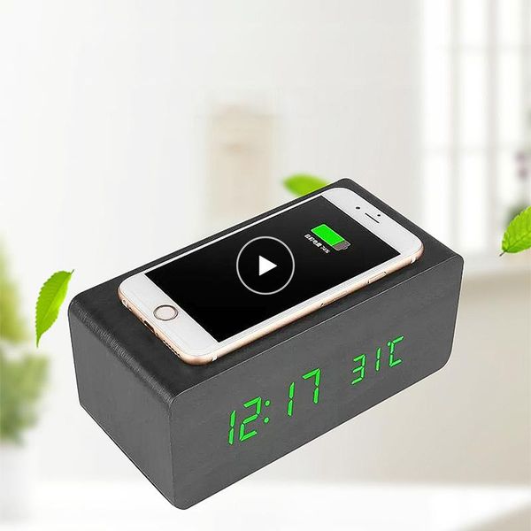 other clocks & accessories led wooden alarm clock wireless charger digital sound control temperature date display creative living room decor
other clocks & accessories led wooden alarm clock wireless charger digital sound control temperature date display creative living room decor
