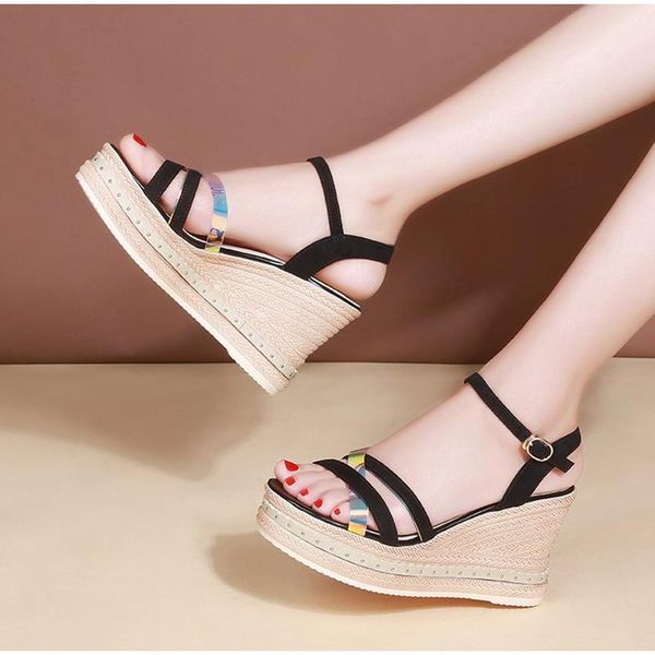 women wedges sandals ladies buckle strap summer dress shoes thick plaform fashion female comfort woman footwear 2021, Black
women wedges sandals ladies buckle strap summer dress shoes thick plaform fashion female comfort woman footwear 2021, Black