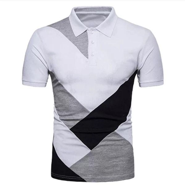 men's t-shirts 2021 brand summer t-shirt lapel casual short-sleeved stitching color matching pullover top, White;black
men's t-shirts 2021 brand summer t-shirt lapel casual short-sleeved stitching color matching pullover top, White;black